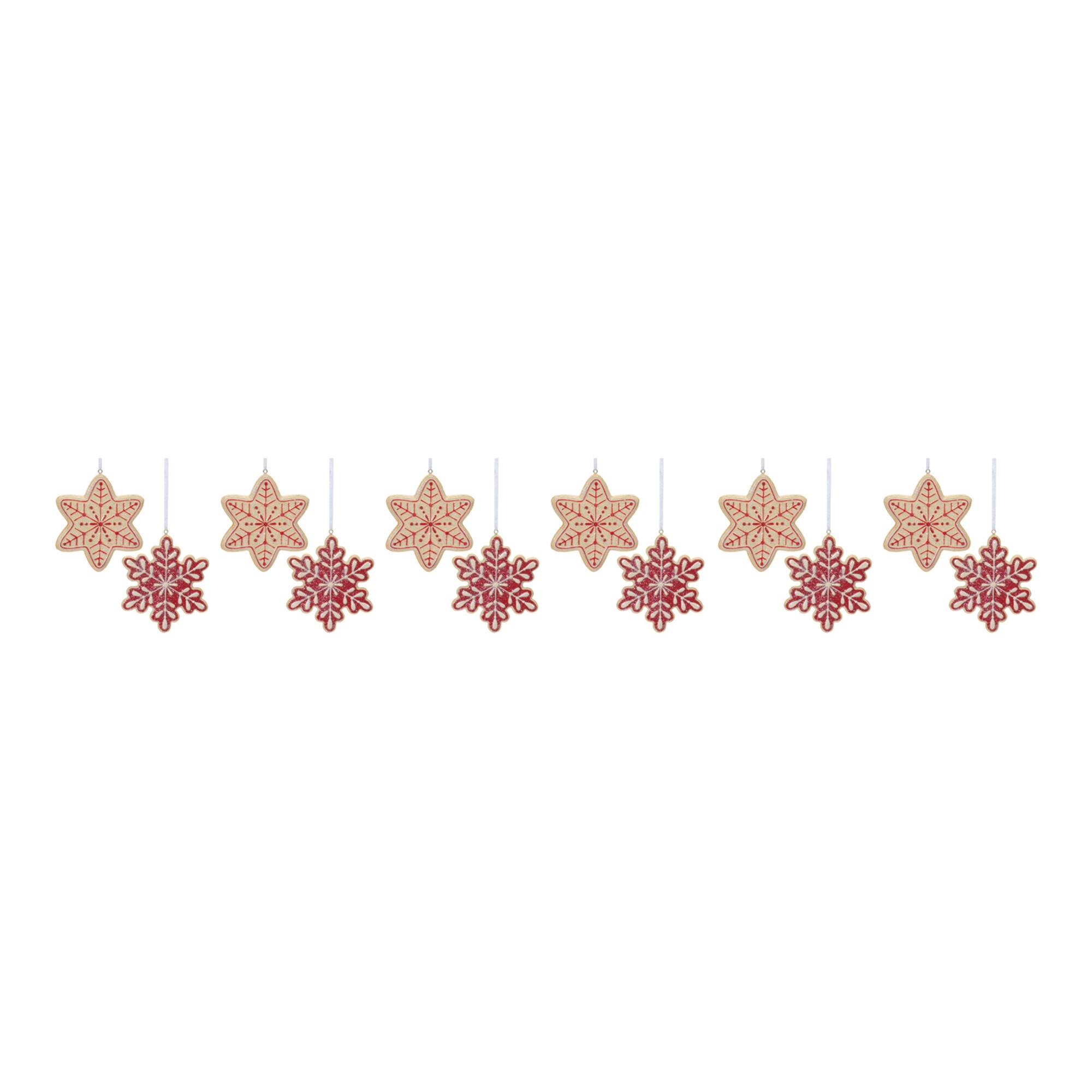 Gingerbread Snowflake Cookie Ornament Set